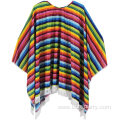 Man Adult Mexican Poncho Rainbow Poncho Costume